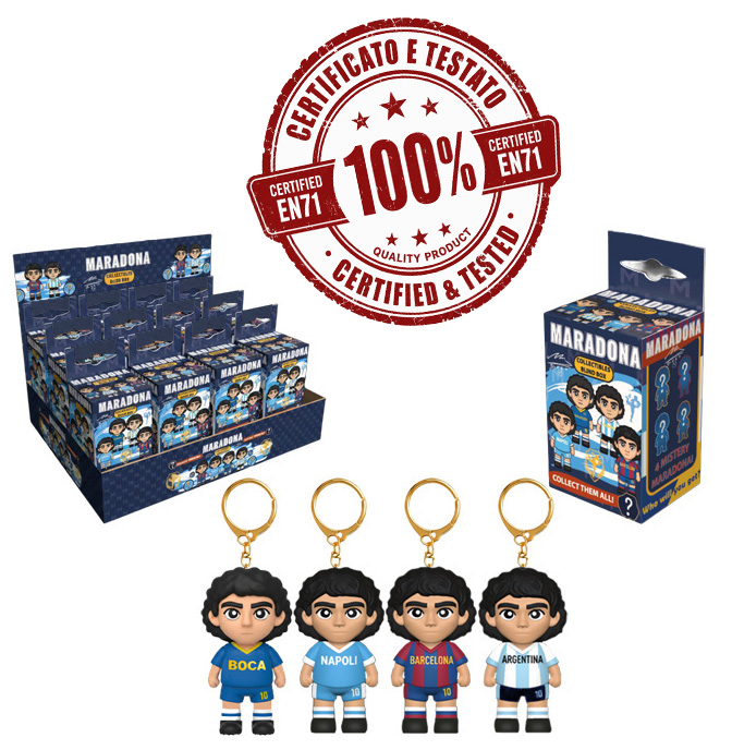 MARADONA Portachiavi 6cm (In blind box x cm) In espo da 12pz 4ass…x12…x144